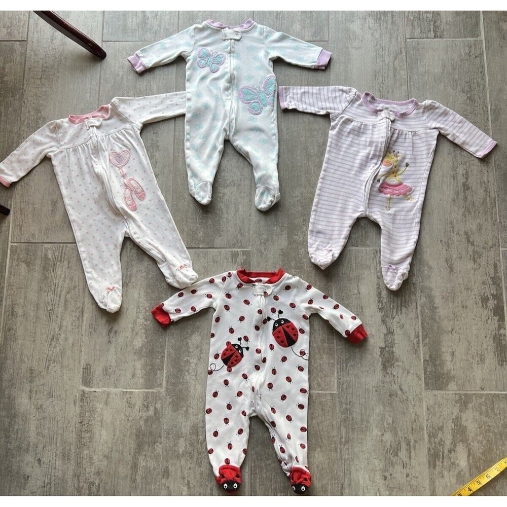 KOALA Baby Girl One-Piece Outfit LOT Sleeper Romper Coverall Bodysuit Cotton 6 M